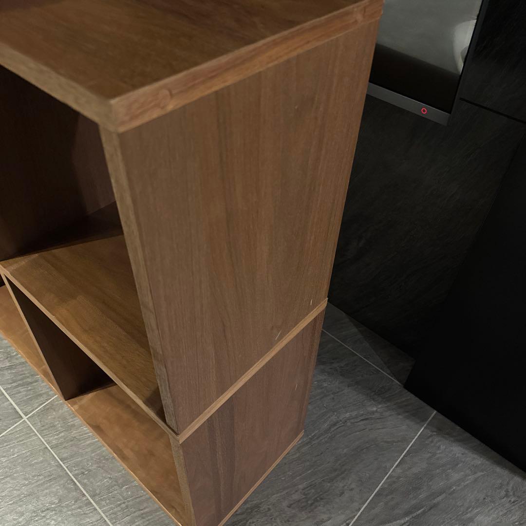 無印良品 スタッキングシェルフセット・１段×２列、３段×２列、ウォールナット