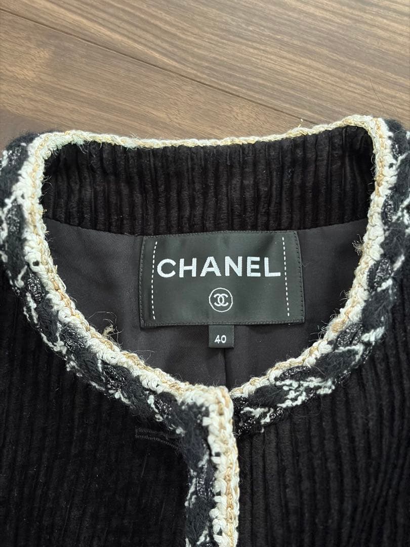 CHANEL コーデュロイジャケット 40サイズ ブラック