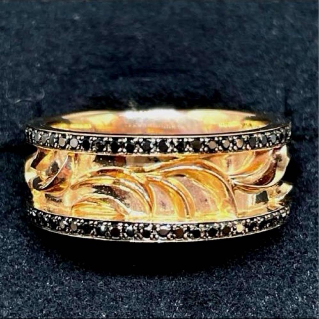 k10 サファイア　ブラックダイヤ　リング