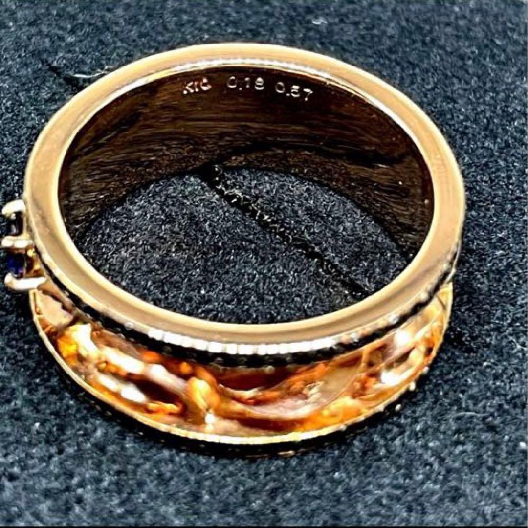 k10 サファイア　ブラックダイヤ　リング