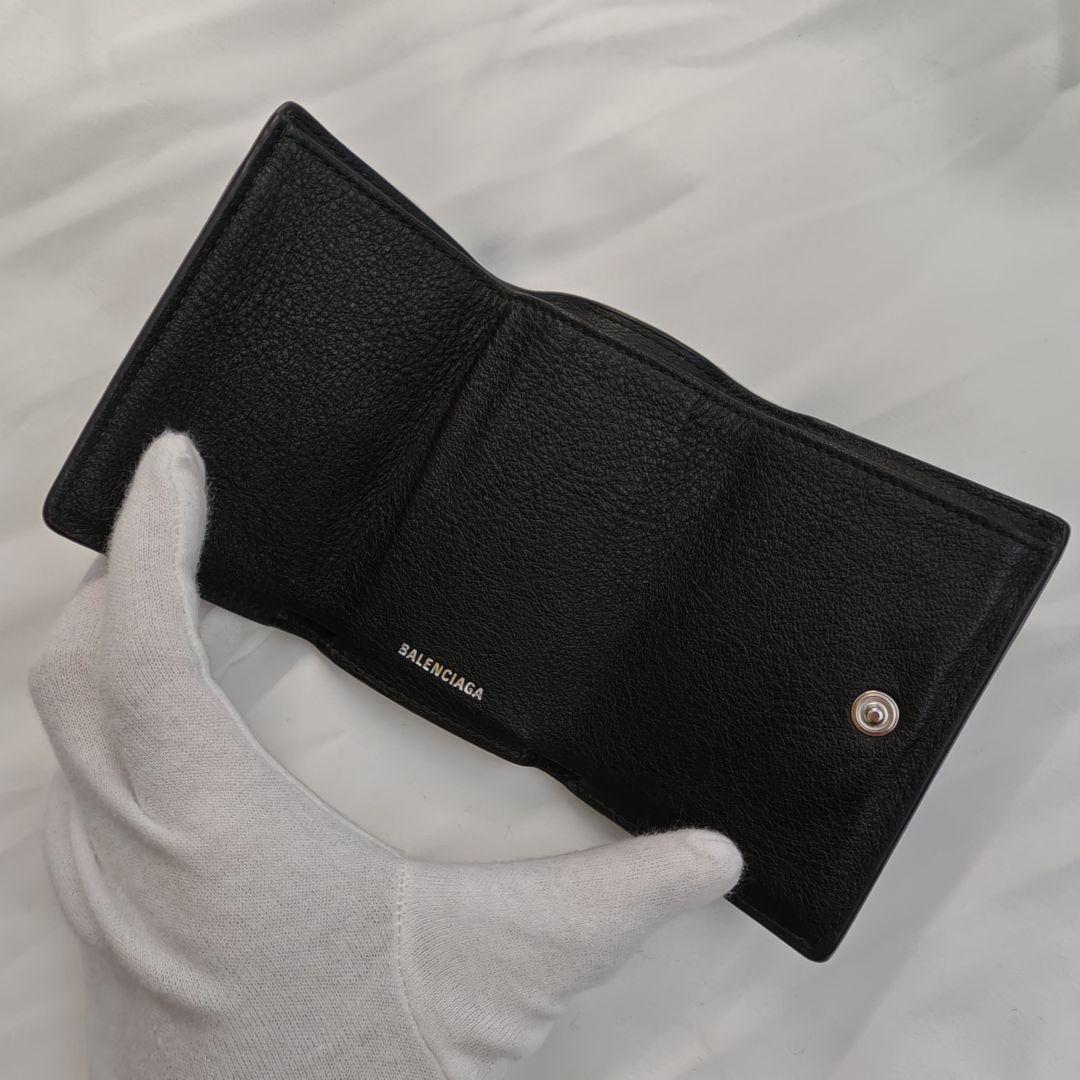 BALENCIAGA ペーパーミニウォレット 折り財布 ブラック
