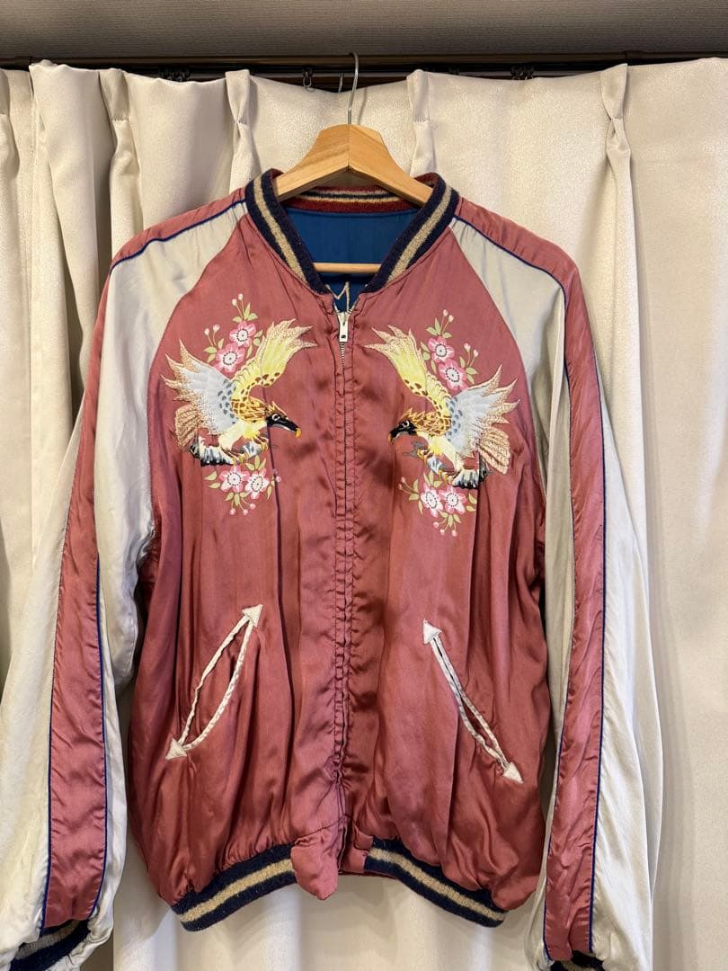 テーラー東洋 東洋エンタープライズ リバーシブル 刺繍 スカジャン ブルー