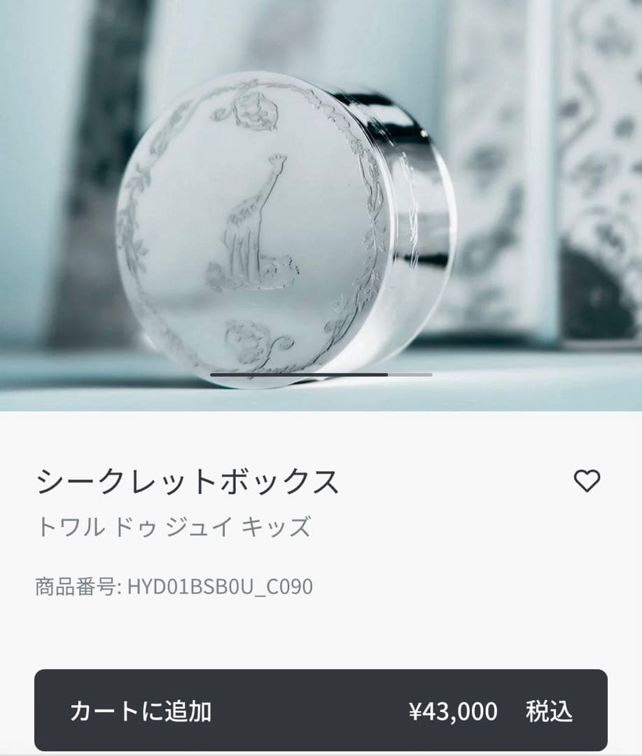 【ボックスリボン付】ベビーディオール　シークレットボックス　トワルドジュイ