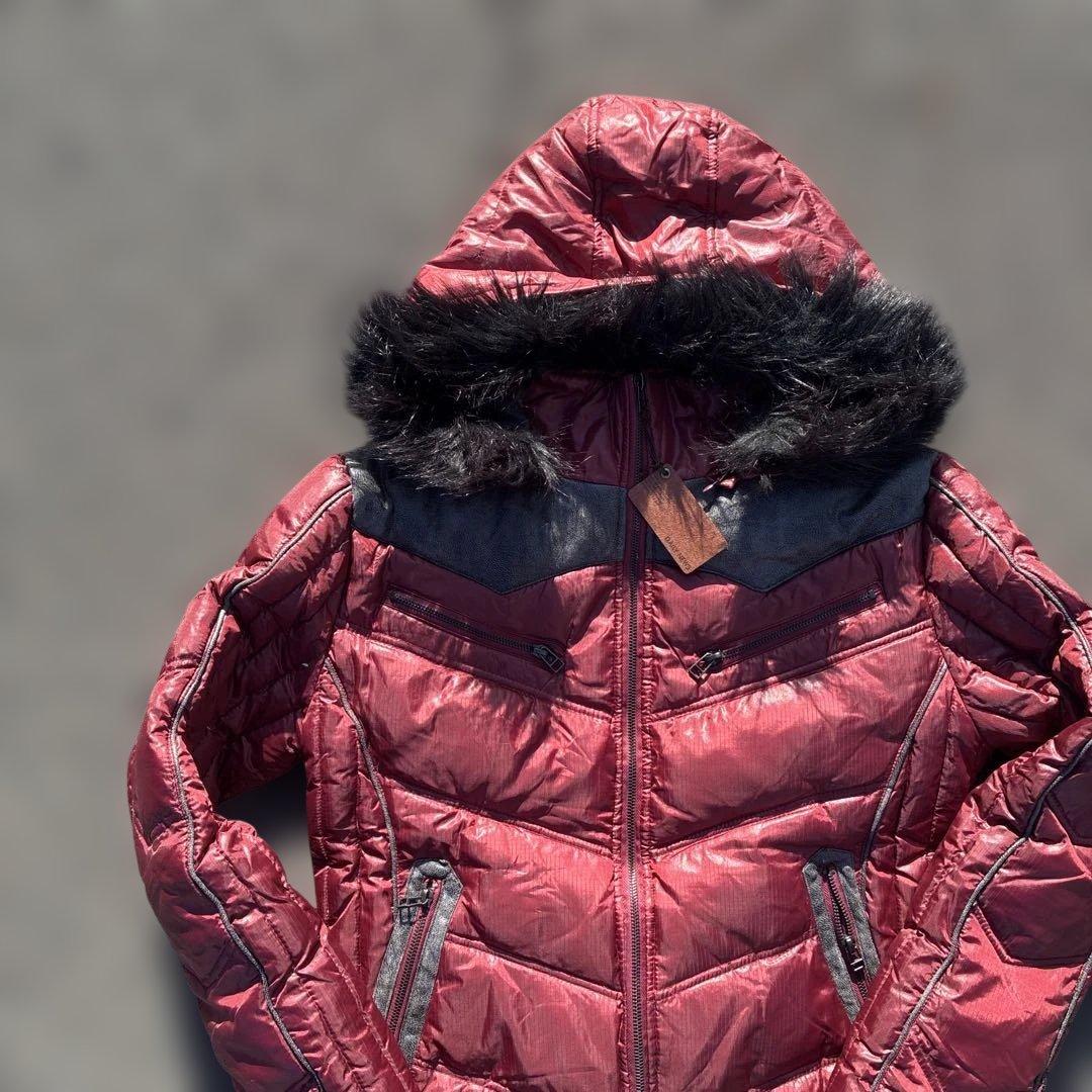 O0s archive ファー付き ダウンジャケット お兄系y2k 平成 赤