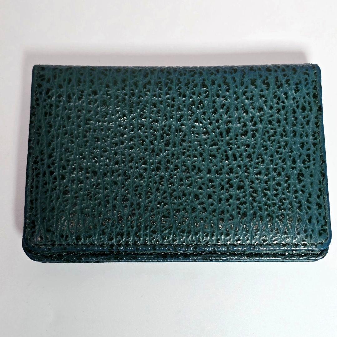 【​金運最強】ヨシキリザメ シャークスキン 長財布 名刺入れ セット 緑 希少