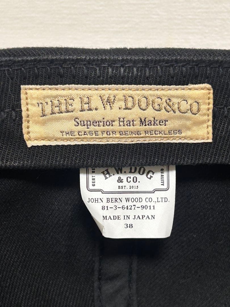 H.W. DOG & CO. ブラック トラッカーキャップ サイズ38