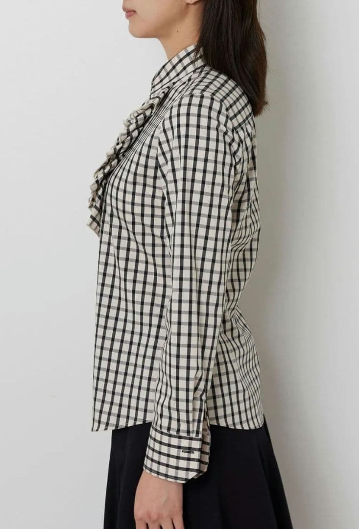 【新品未使用】ナラカミーチェチェックフリル長袖シャツ