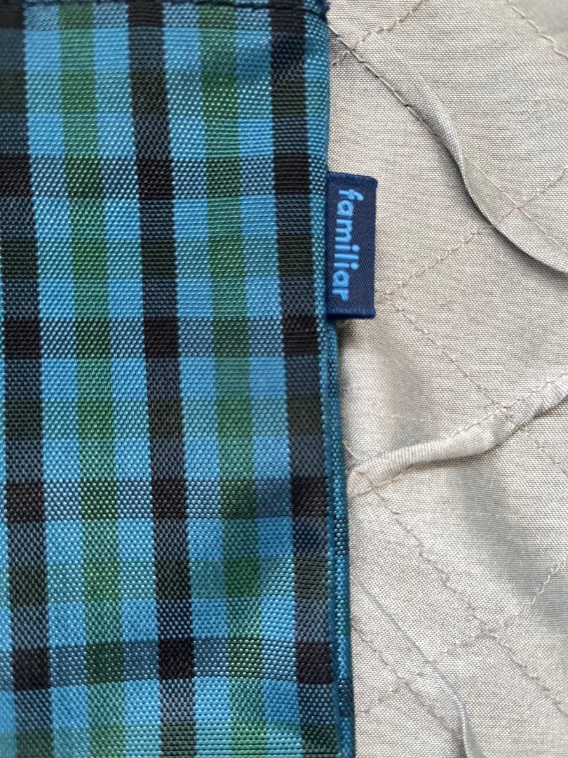 【ksas】新品未使用ファミリアレッスンバッグ完売品青系ファミリアチェック