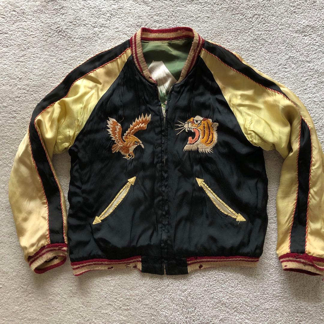 スカジャン　東洋　リバーシブル　L