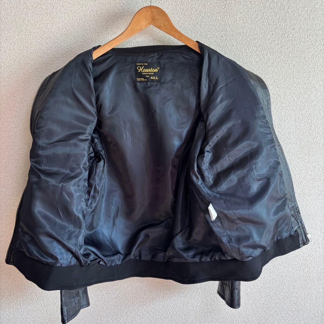 HOUSTON ヒューストン フルジップレザージャケット 40-L 豚革 本革