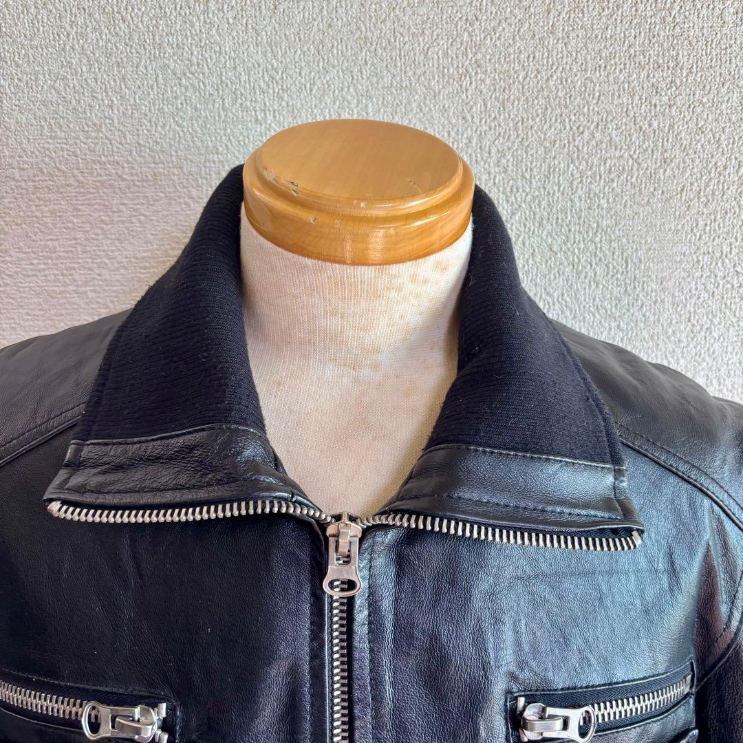 HOUSTON ヒューストン フルジップレザージャケット 40-L 豚革 本革