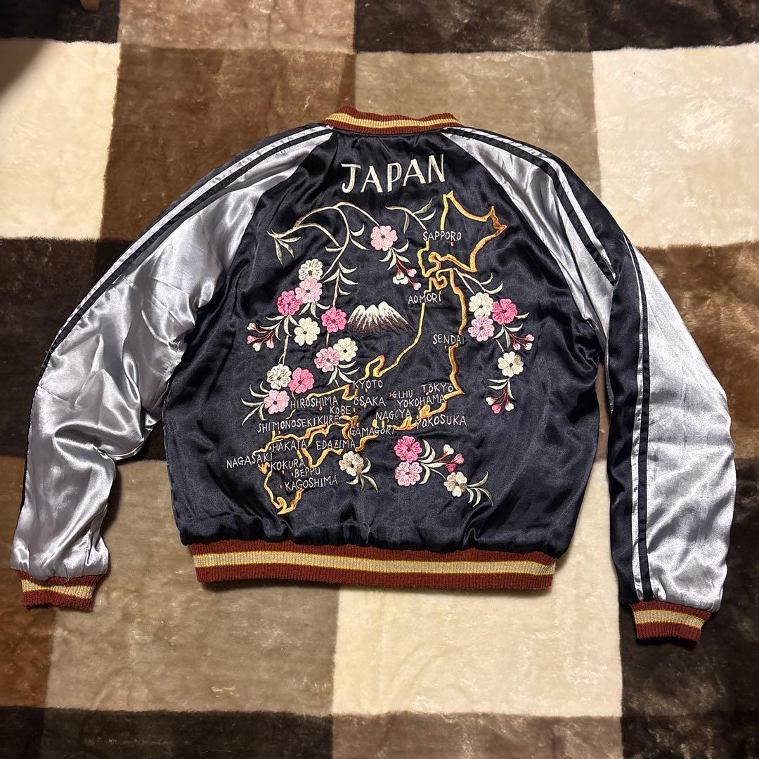 虎刺繍 日本地図 スカジャン