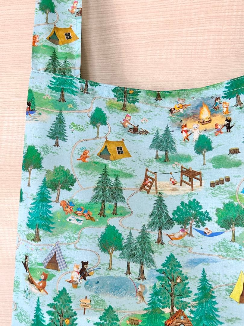 ゆー☆22fabric生地使用☆レジ袋型マイバッグ☆yukiemon