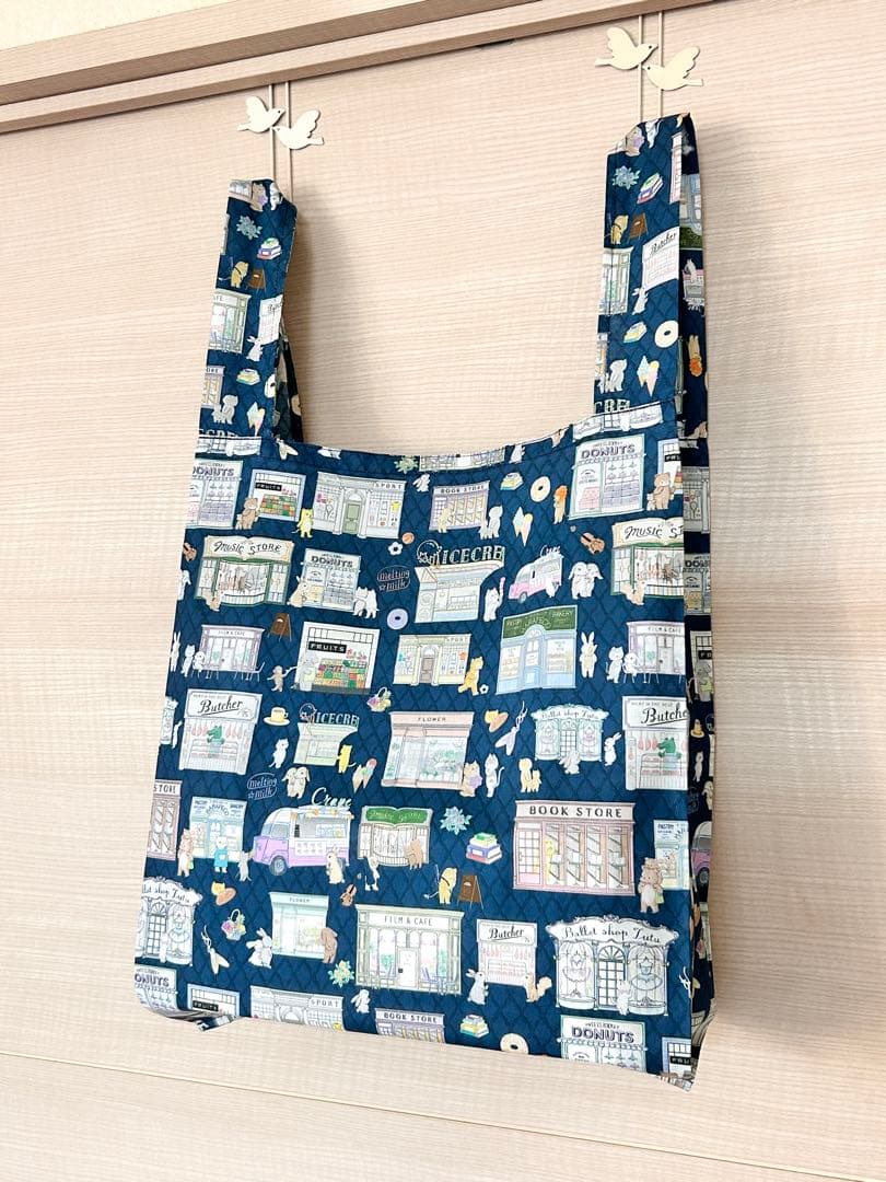 ゆー☆22fabric生地使用☆レジ袋型マイバッグ☆yukiemon