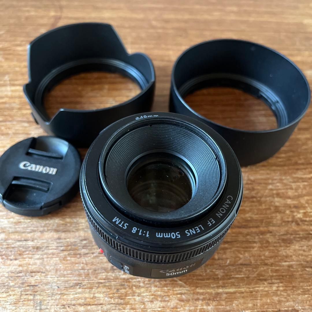 Canon EF 50mm f/1.8 STM フード2種付き美品