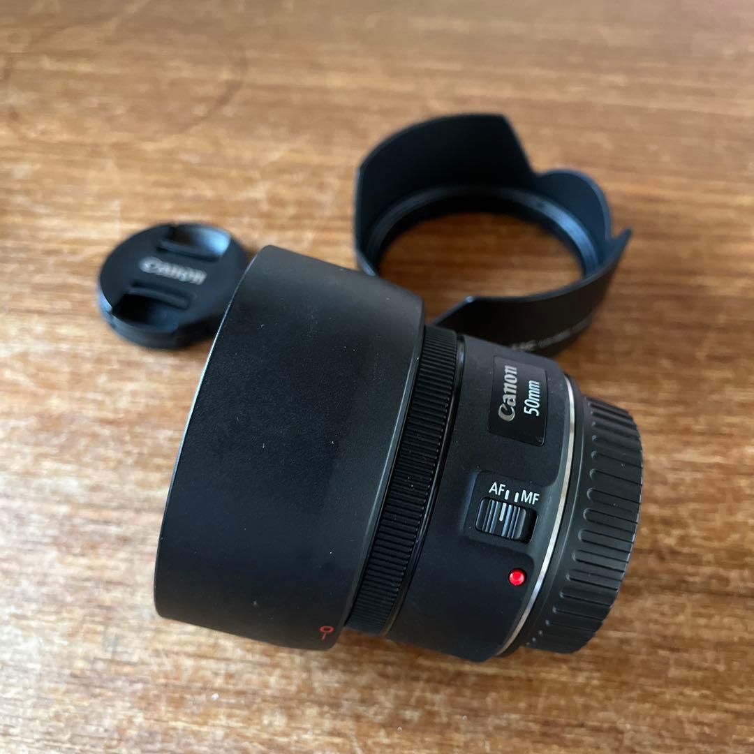 Canon EF 50mm f/1.8 STM フード2種付き美品