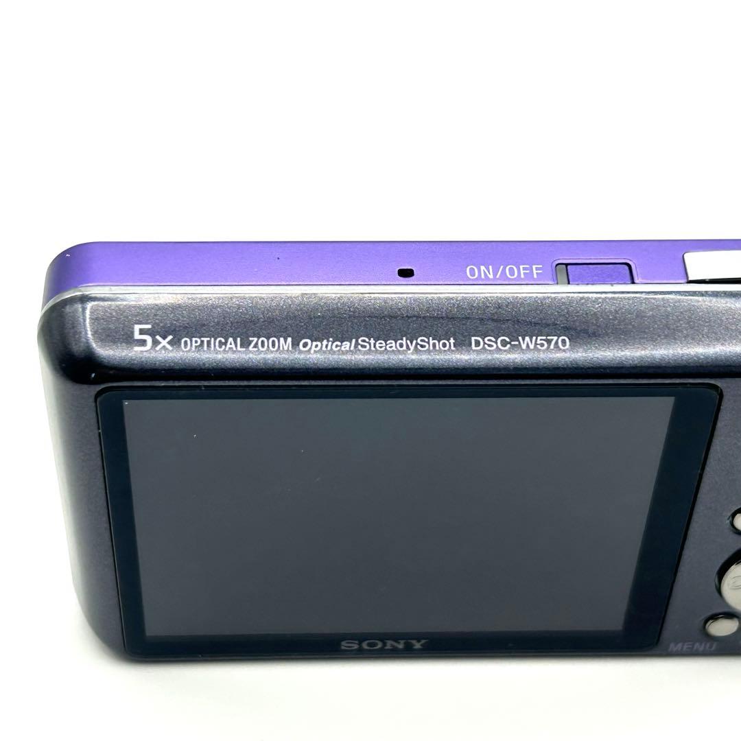 美品SONYソニーCyber-shot DSC-W570 バイオレット紫★動作品