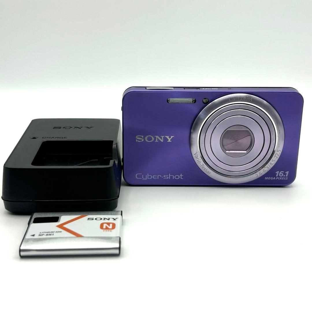 美品SONYソニーCyber-shot DSC-W570 バイオレット紫★動作品