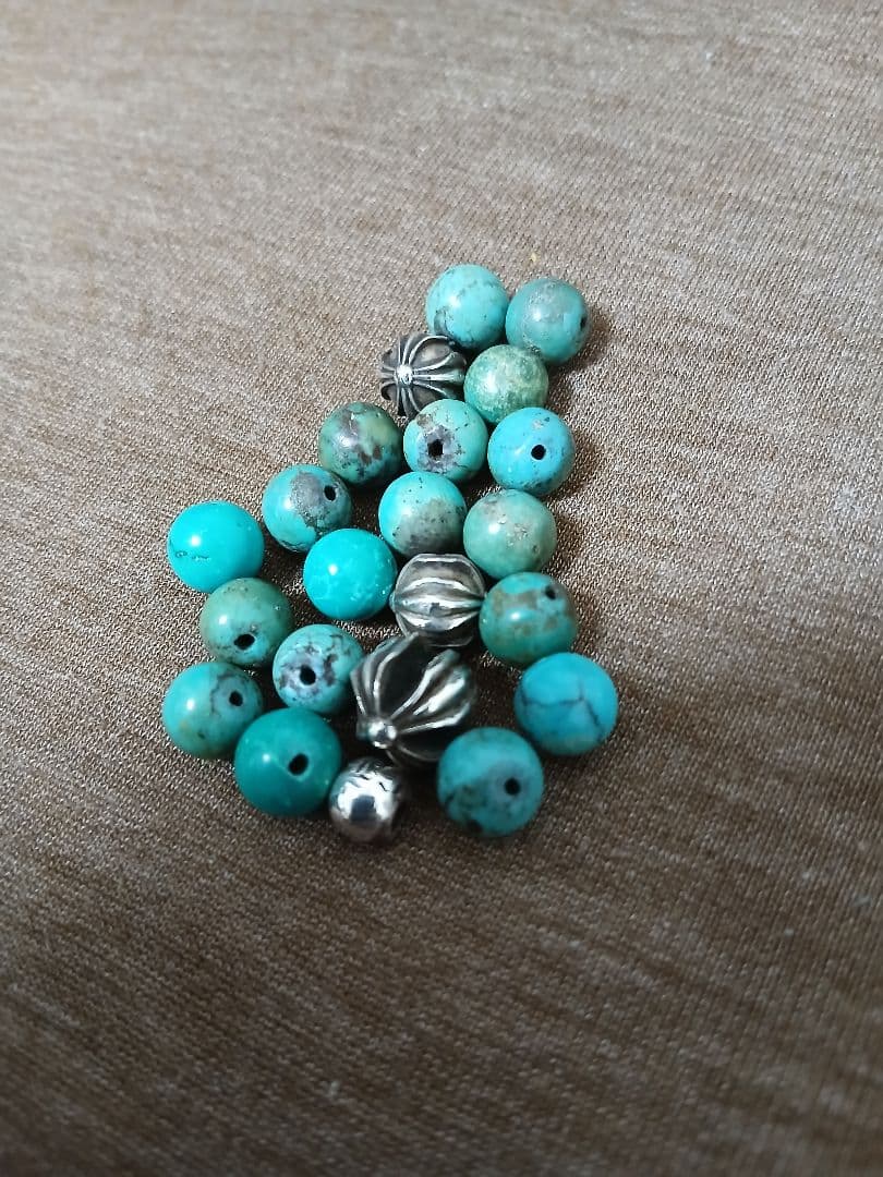 CHROME HEARTS 8mmターコイズビーズブレスレット