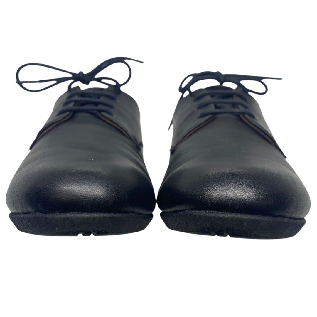 pedala ペダラ　22.5 EEE レースアップ 革靴 黒 ブラック レザー