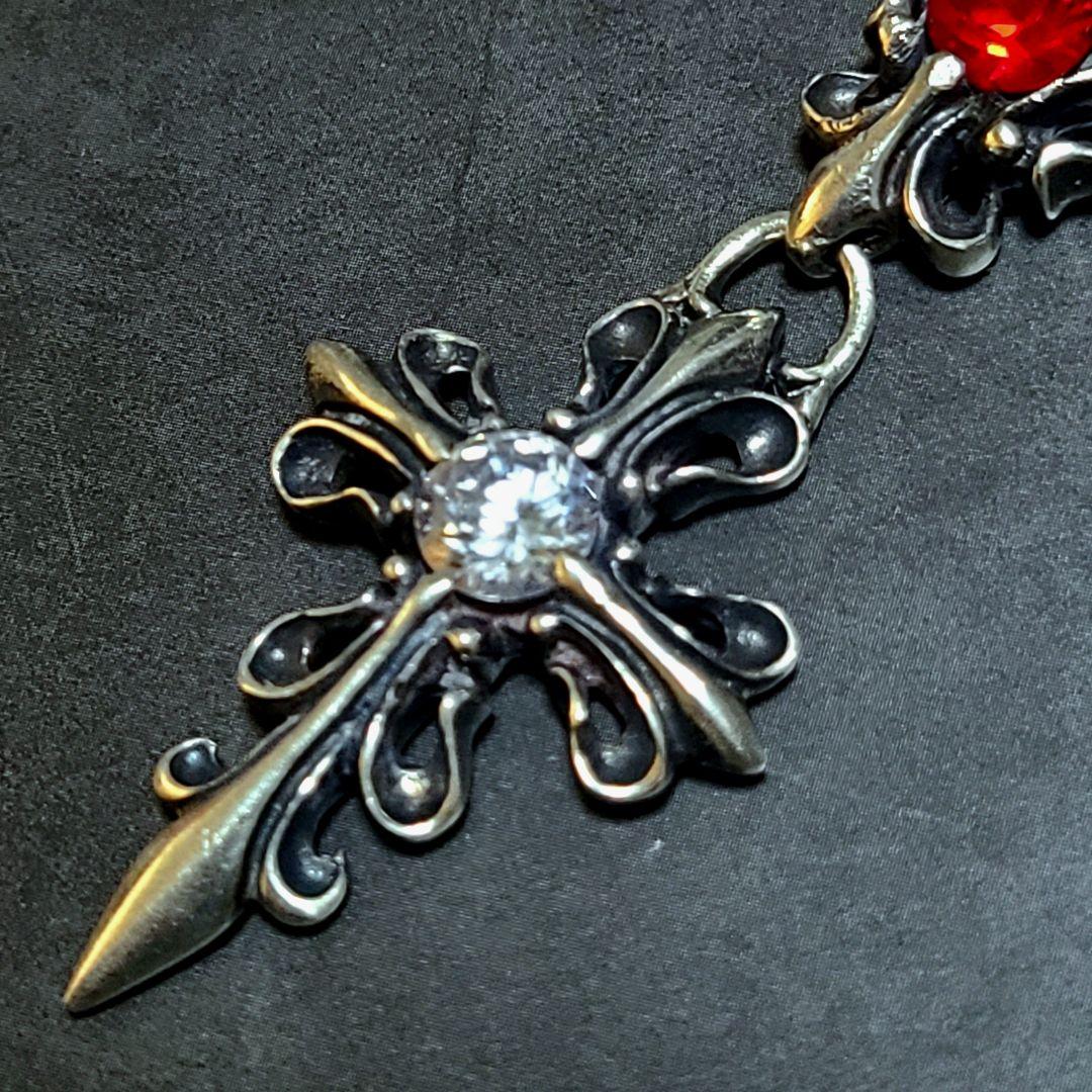 美品 BLESS ブレス ダブルフレアクロスペンダント 925 ジルコニア