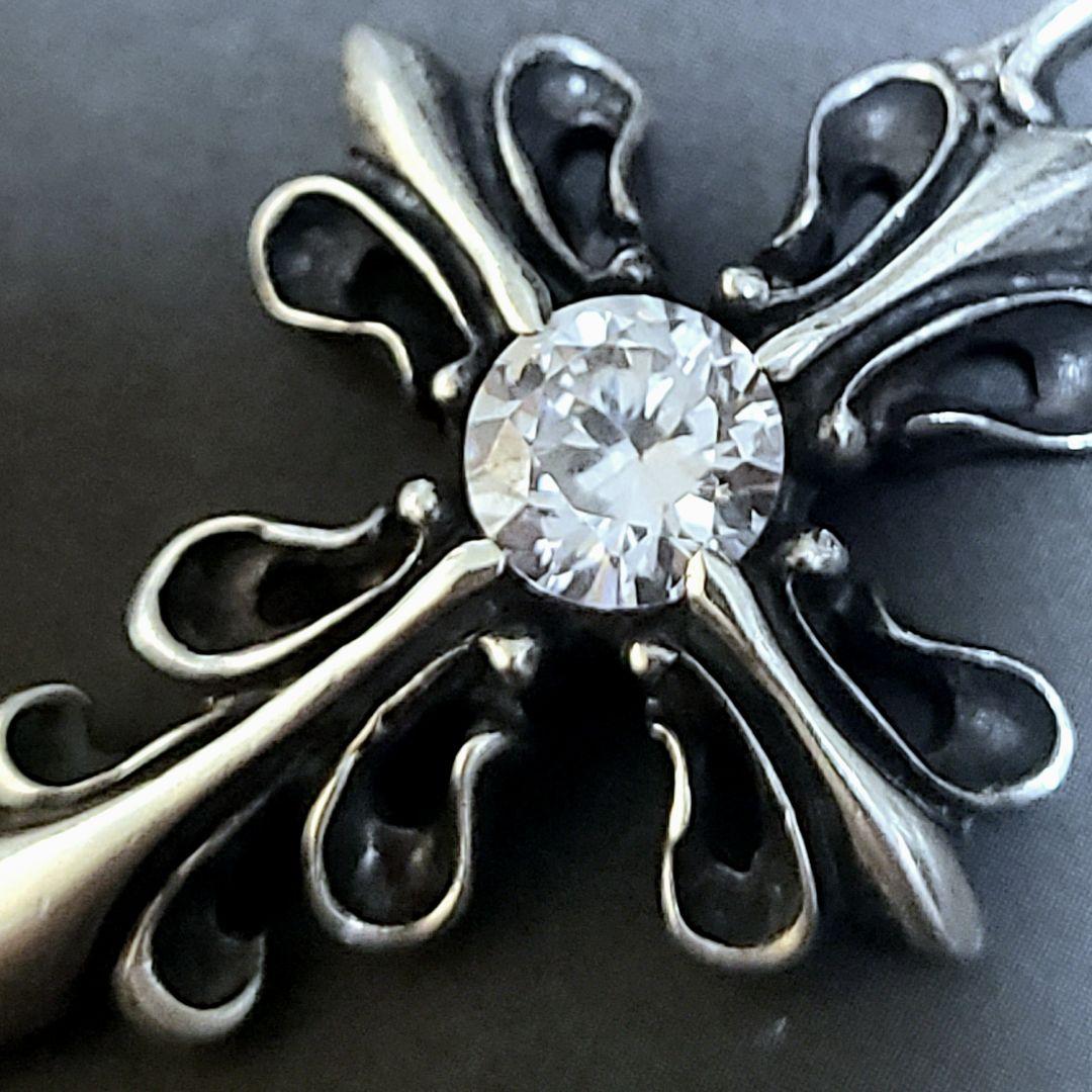 美品 BLESS ブレス ダブルフレアクロスペンダント 925 ジルコニア