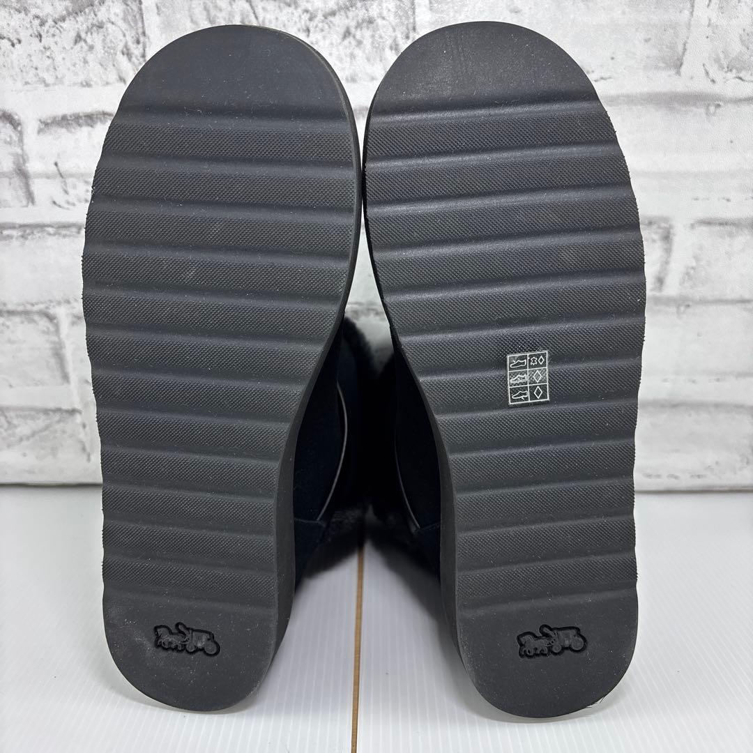 未使用✨COACH ファー ブーツ 黒 23.5㎝ 本革 ブラック　スエード