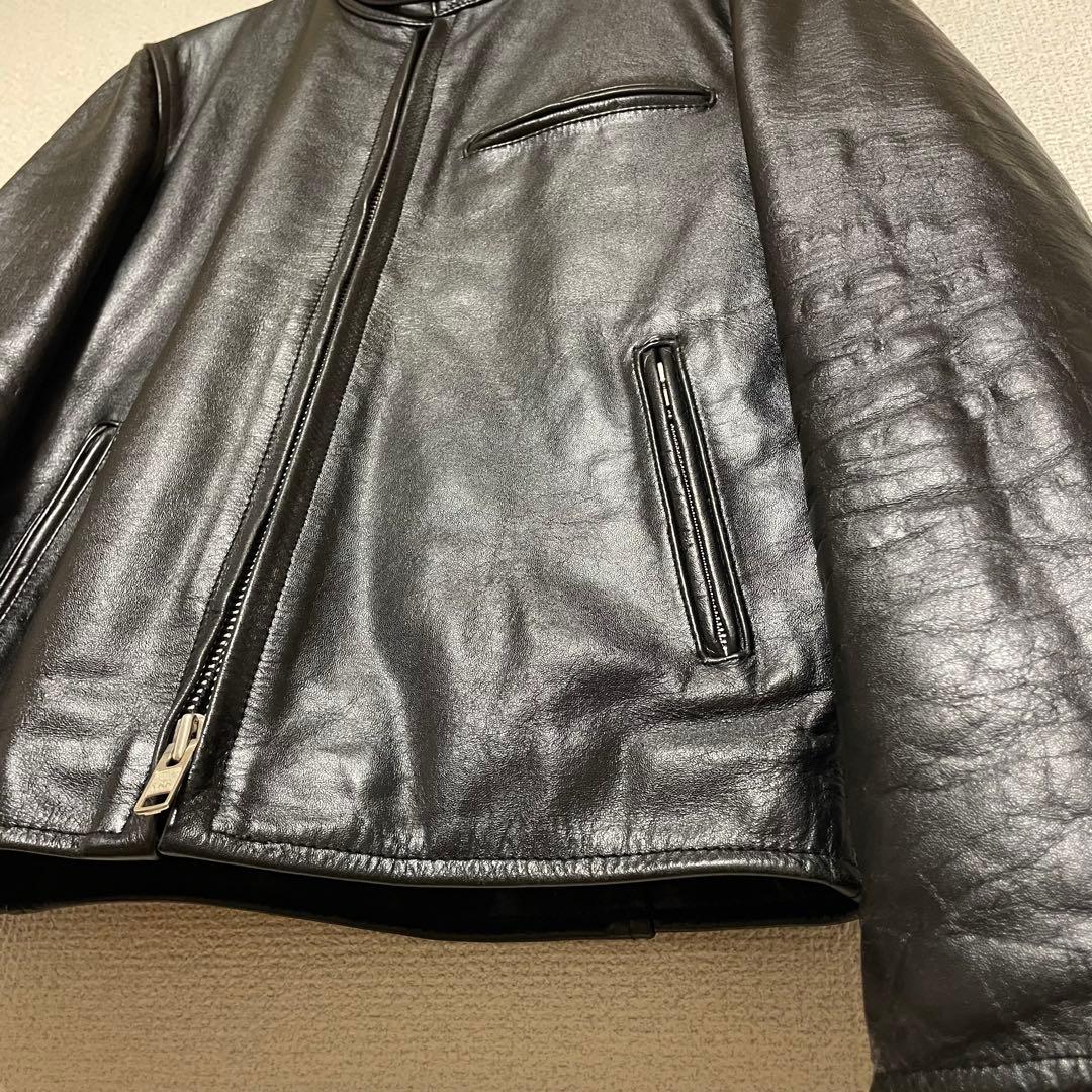 Horn Works 本革　シングルライダースジャケット　サイズS