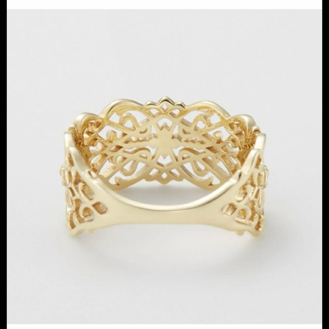 アガット K10 透かしレースリング 13号