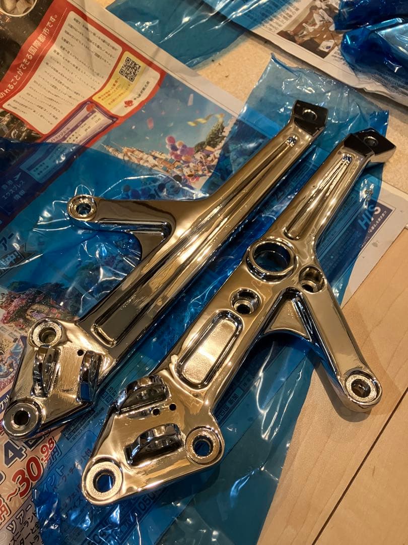 専用ゼファー400 ゼファーxステッププレート【メッキ】ピボットプレート