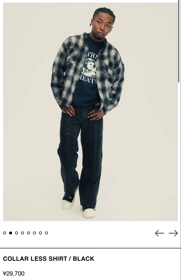 BREATH BADHOP COLLARLESS SHIRT/BLK M 新品