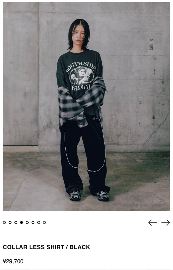 BREATH BADHOP COLLARLESS SHIRT/BLK M 新品