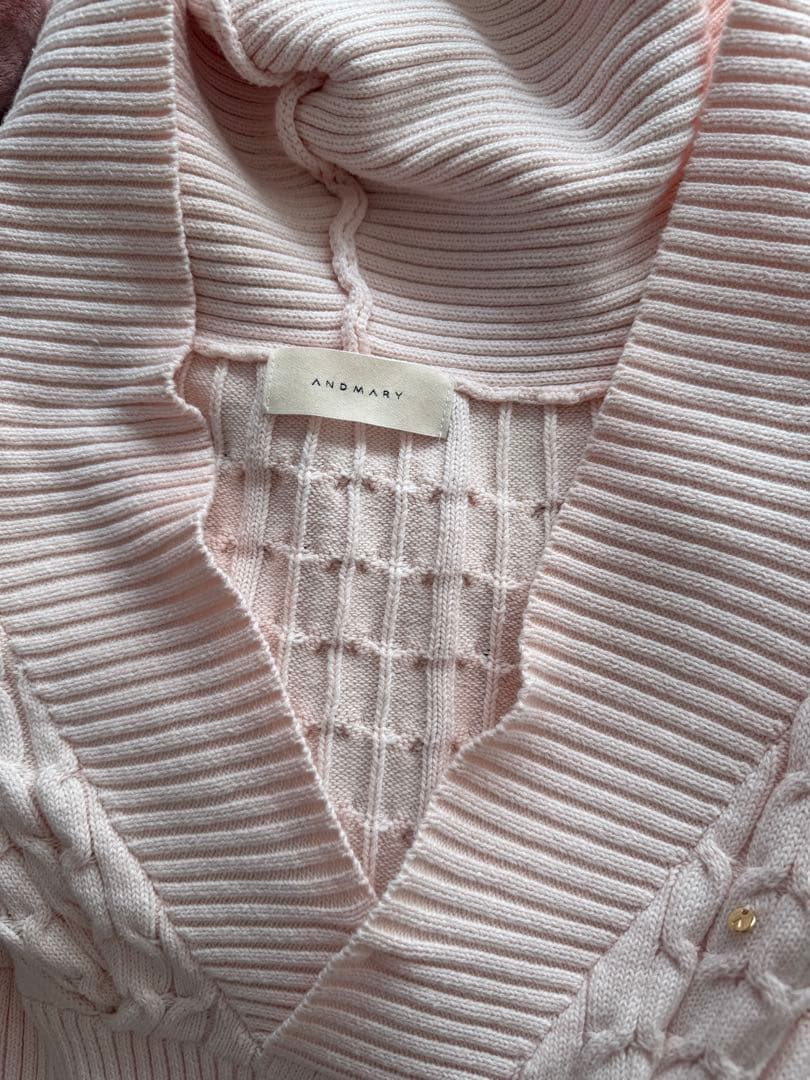 トップス Andmary Taylor hoodie knit tops pink