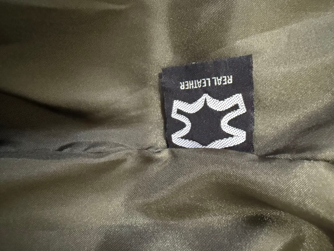 ✨LOISロイスオリーブグリーン レザー ミリタリージャケット