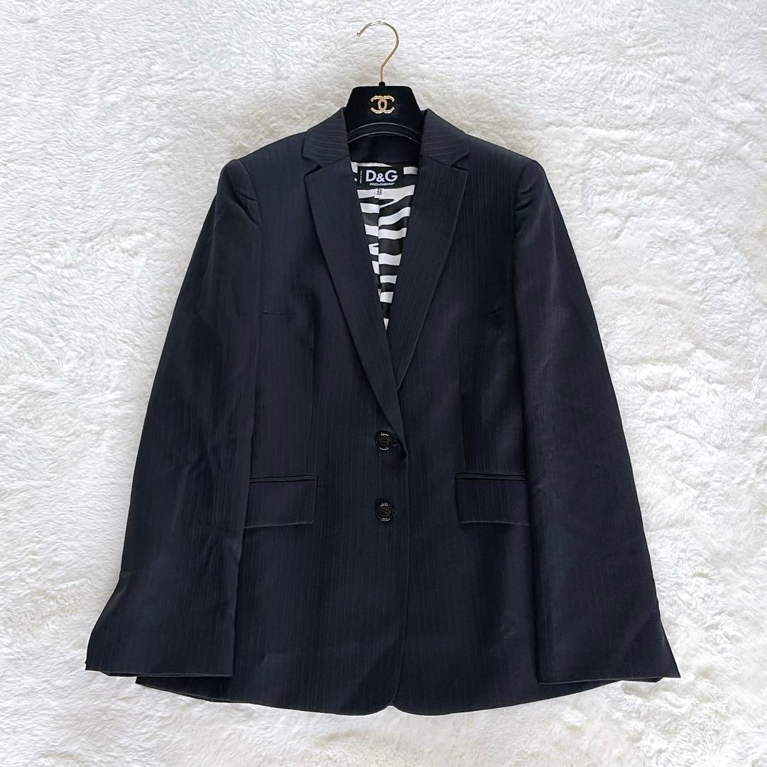 【D&G】テーラードジャケット パンツ スーツセットアップ ストライプ裏地ゼブラ