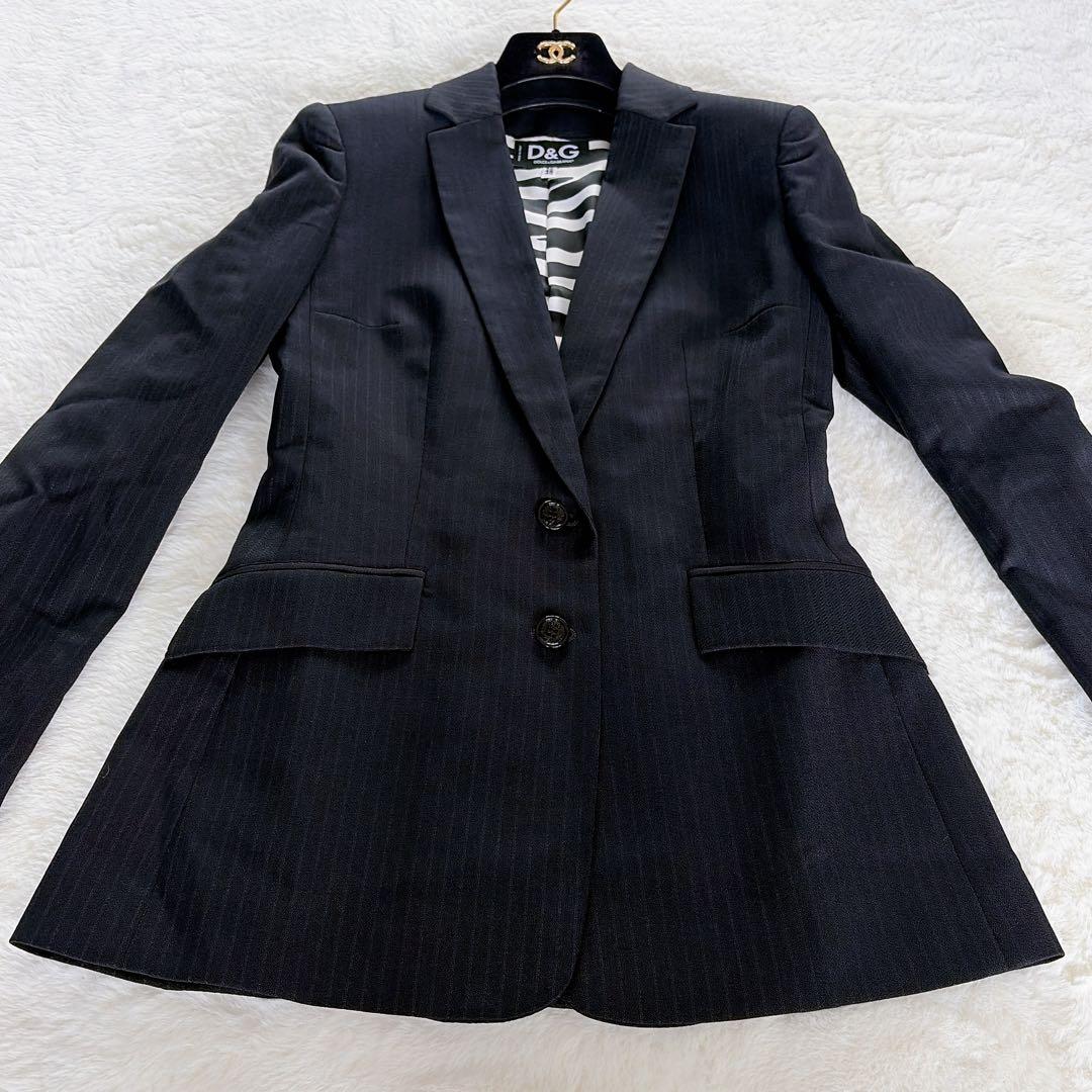 【D&G】テーラードジャケット パンツ スーツセットアップ ストライプ裏地ゼブラ