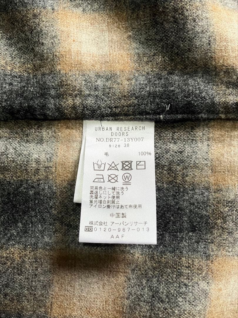 【美品】PENDLETON オンブレチェックウールシャツ　M　ボードシャツ　黒茶