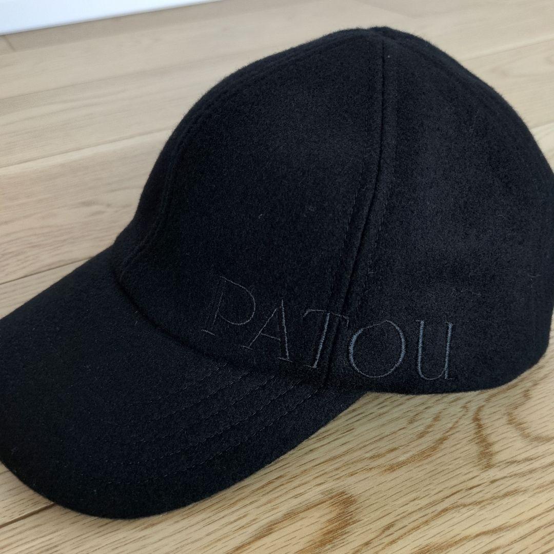 パトゥ PATOU 帽子 ウール ベースボール キャップ　ブラック