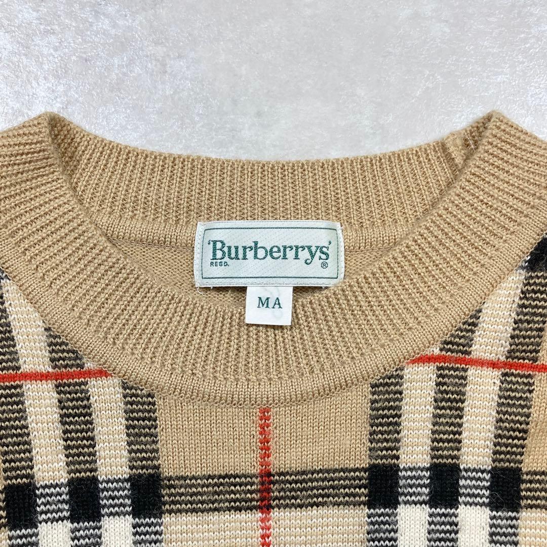 BURBERRY ノバチェック柄 ウールニット ベージュ バーバリー M