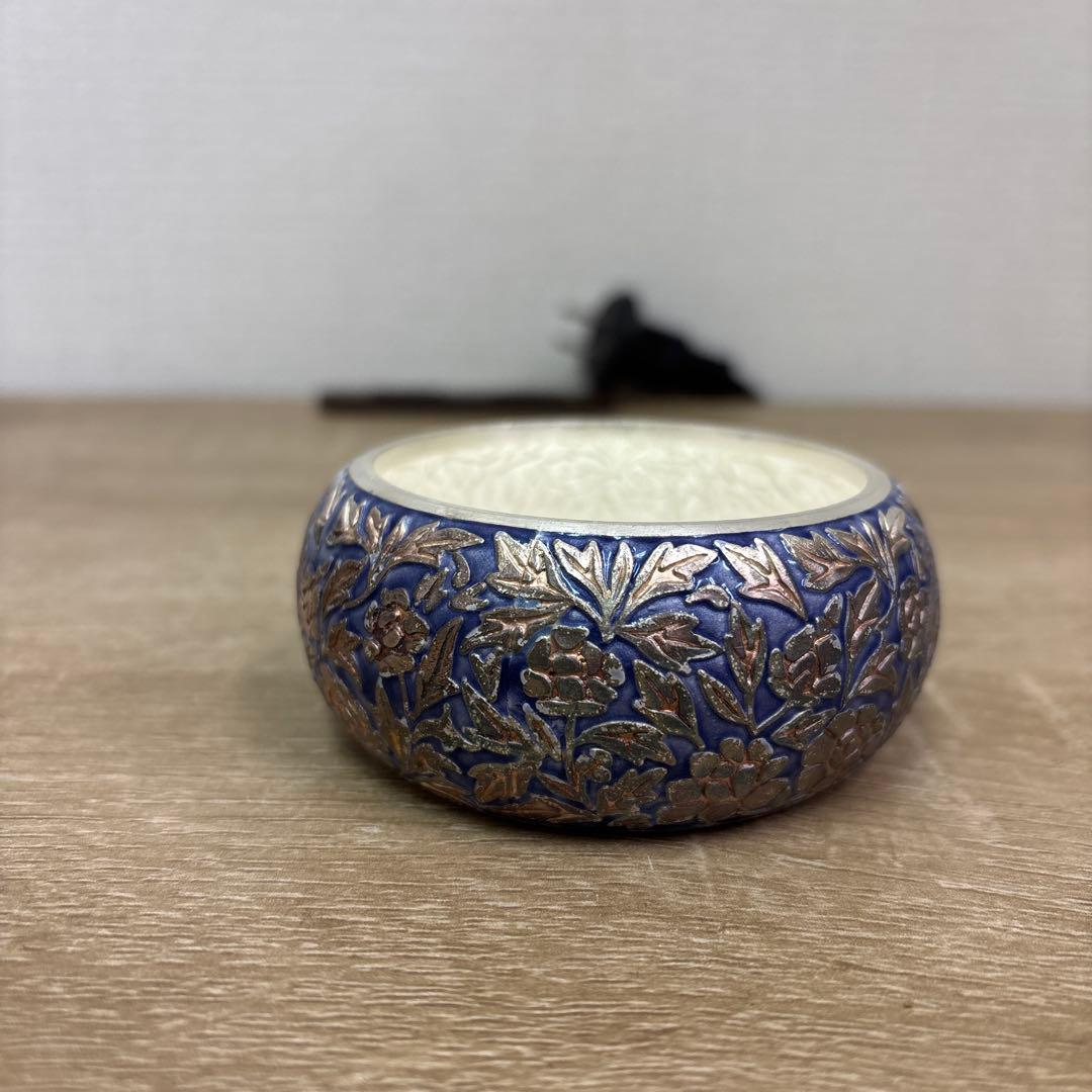 韓国製 七宝 純銀 小物入れ シュガーポットやボンボニエール