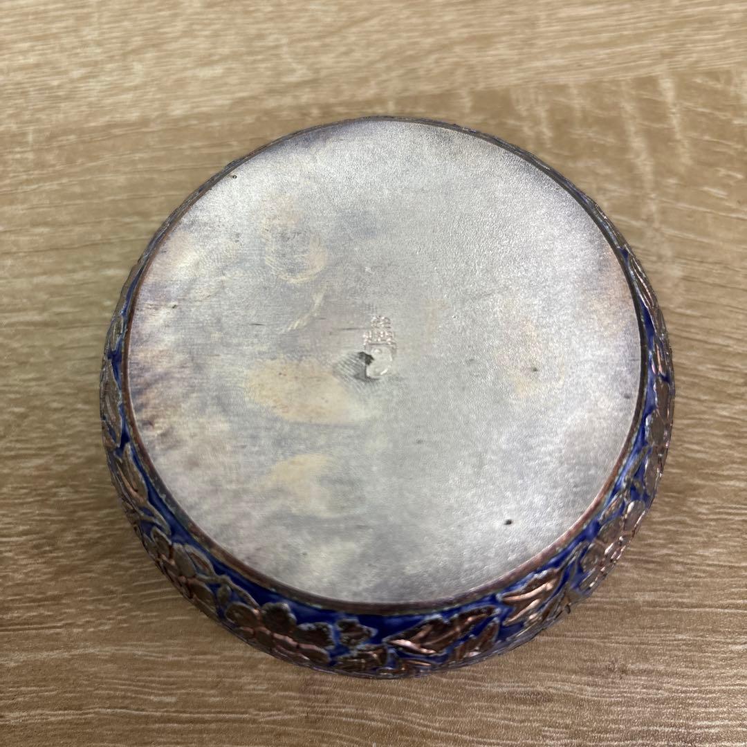 韓国製 七宝 純銀 小物入れ シュガーポットやボンボニエール