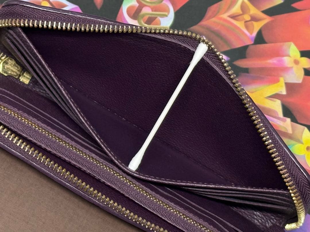 極美品！ルイヴィトン　アンプラント　スクレットロン　ジッピー長財布　紫系