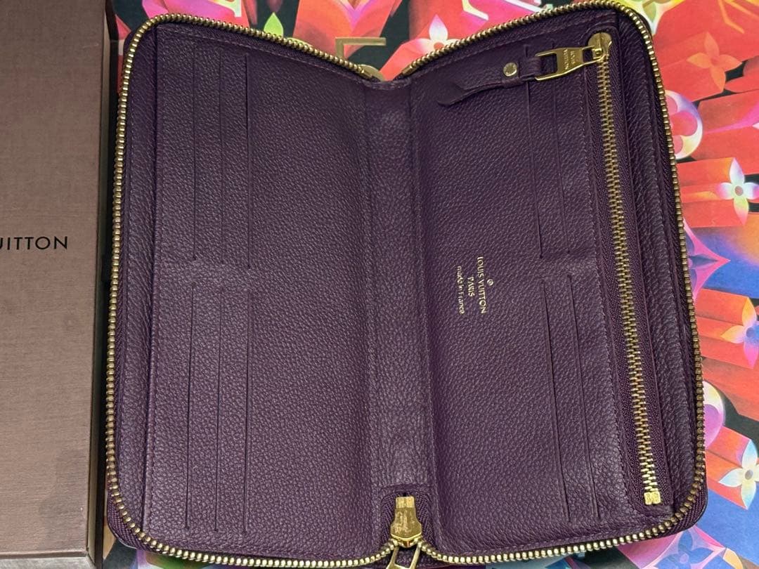 極美品！ルイヴィトン　アンプラント　スクレットロン　ジッピー長財布　紫系