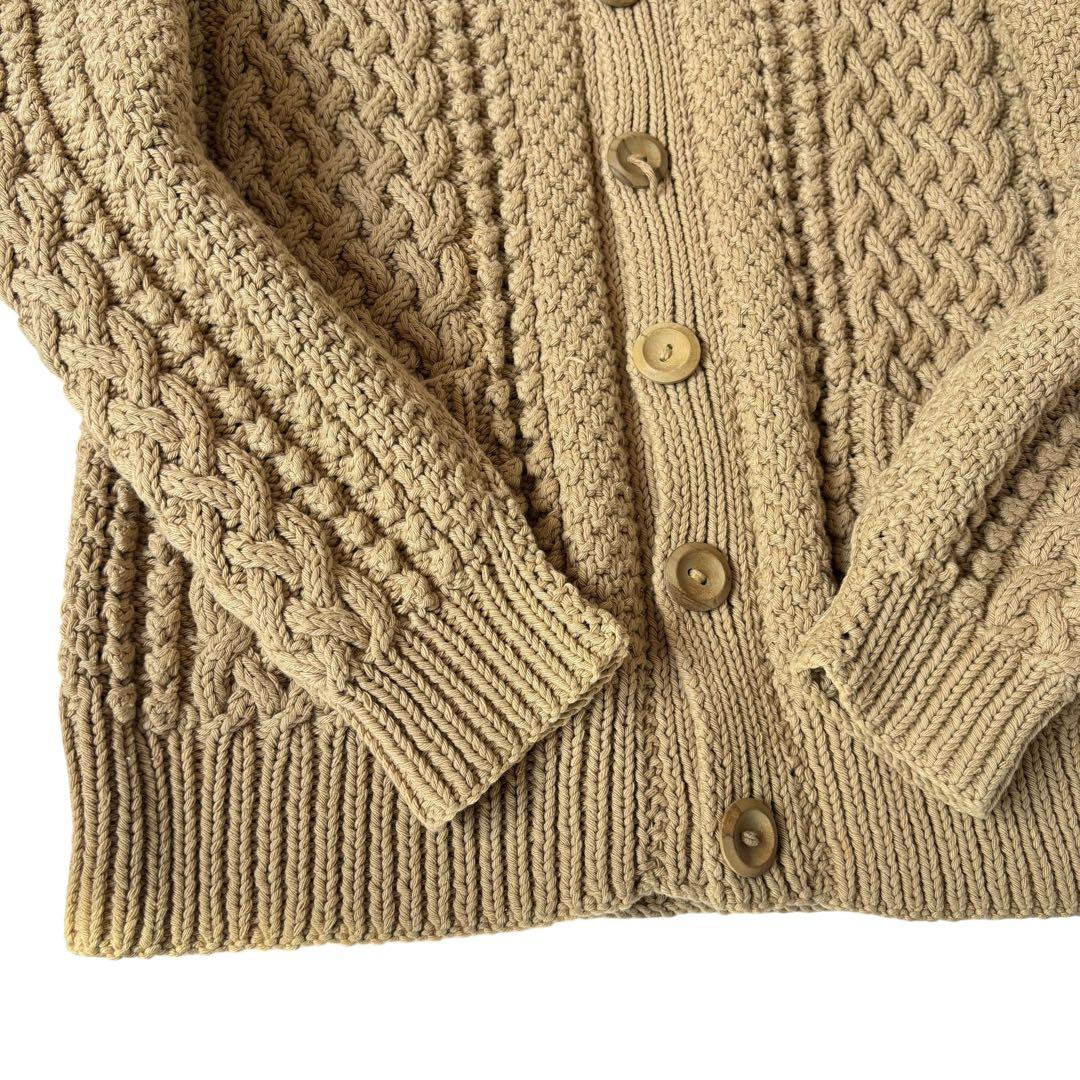 【Ｈｉ_ｊｉｒｉ】インバーアラン 黒タグ コットン カーディガン