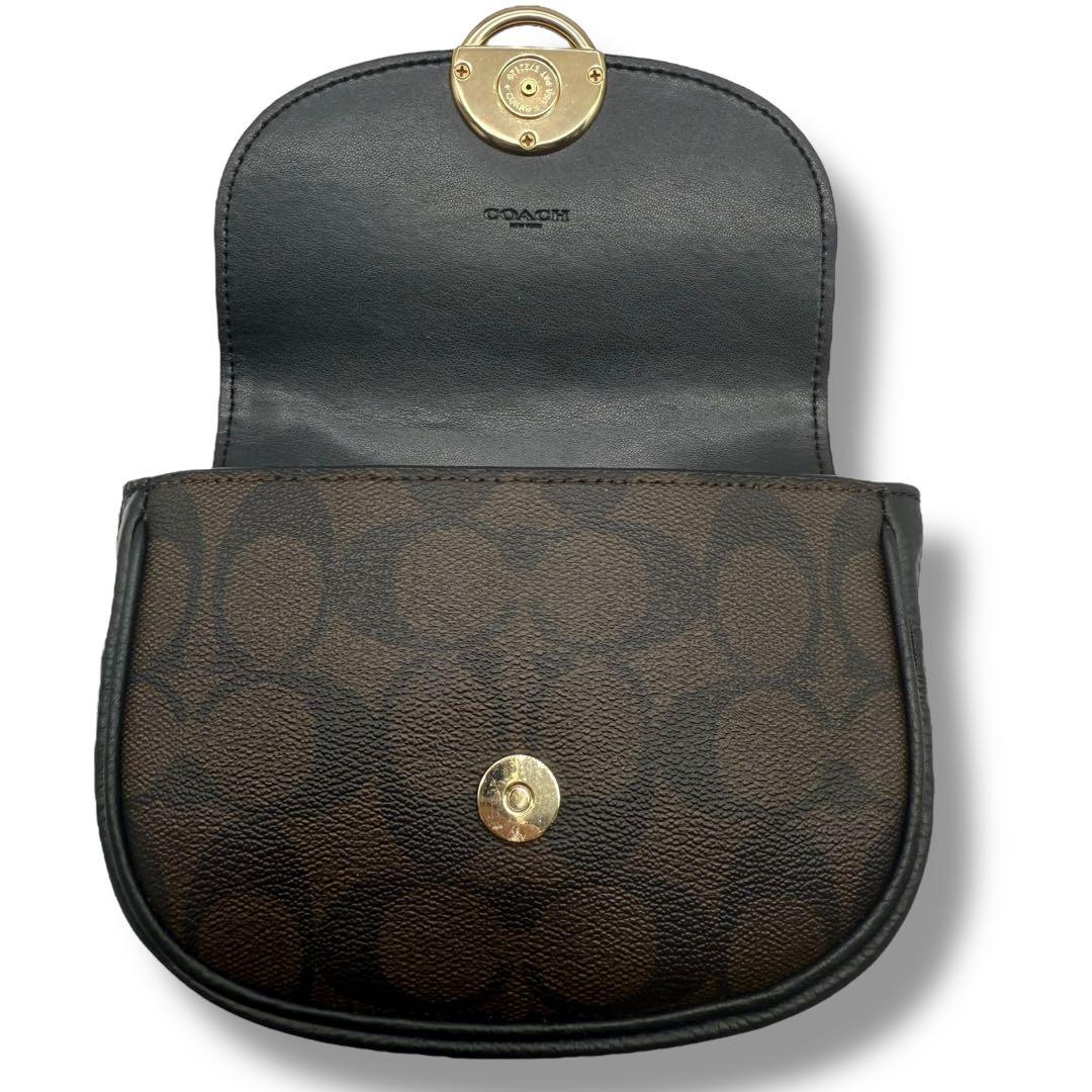 【美品】COACH コーチ ボディバッグ ジェイドミニベルト レザー PVC 黒