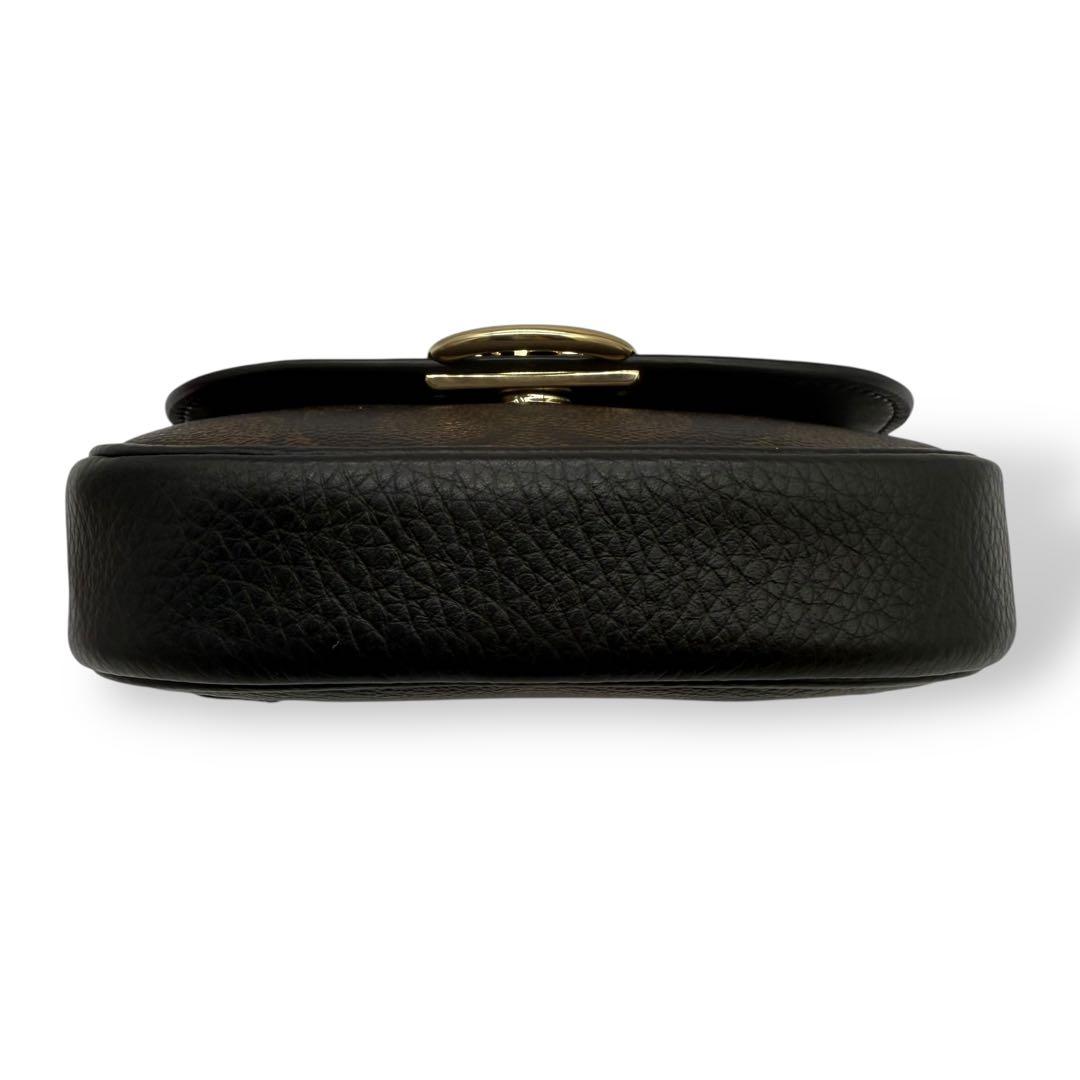 【美品】COACH コーチ ボディバッグ ジェイドミニベルト レザー PVC 黒