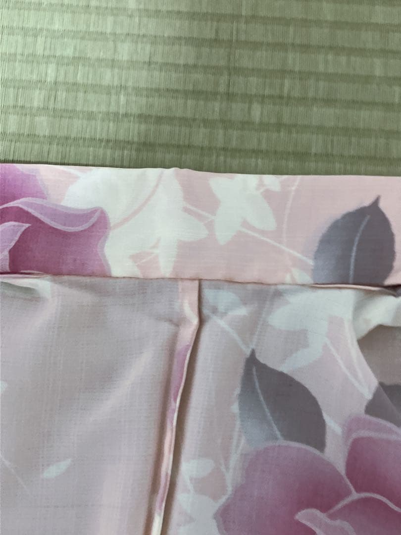 撫松庵　セオα 浴衣　薔薇 ピンク グレー セオアルファ ポリエステル