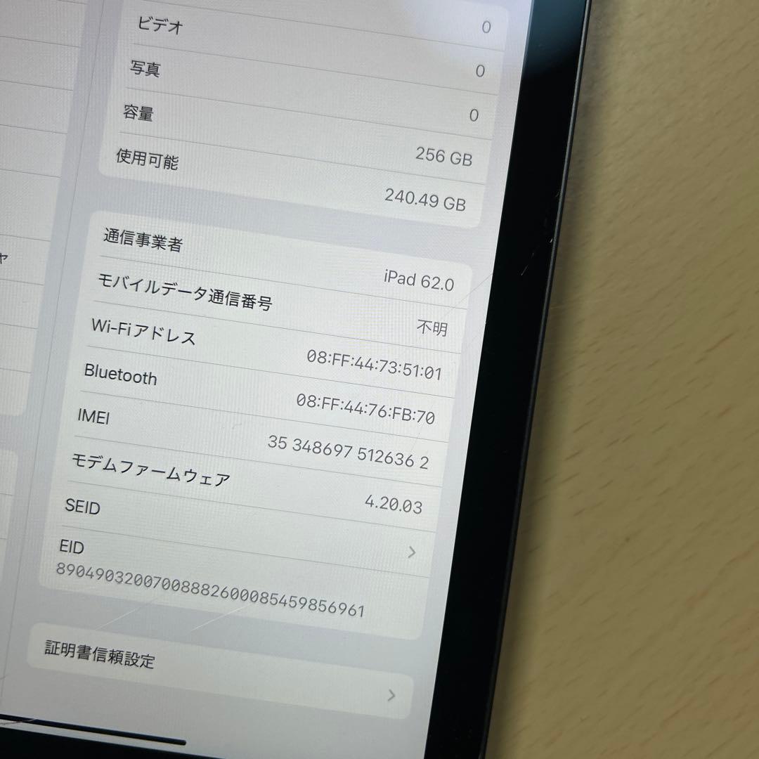 iPad mini6 第6世代　256GB セルラーモデル　画面割れあり