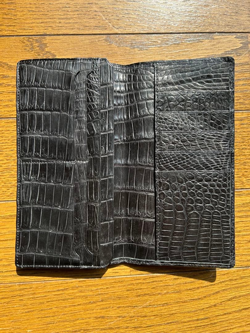 クロコダイルレザー 長財布 ブラック