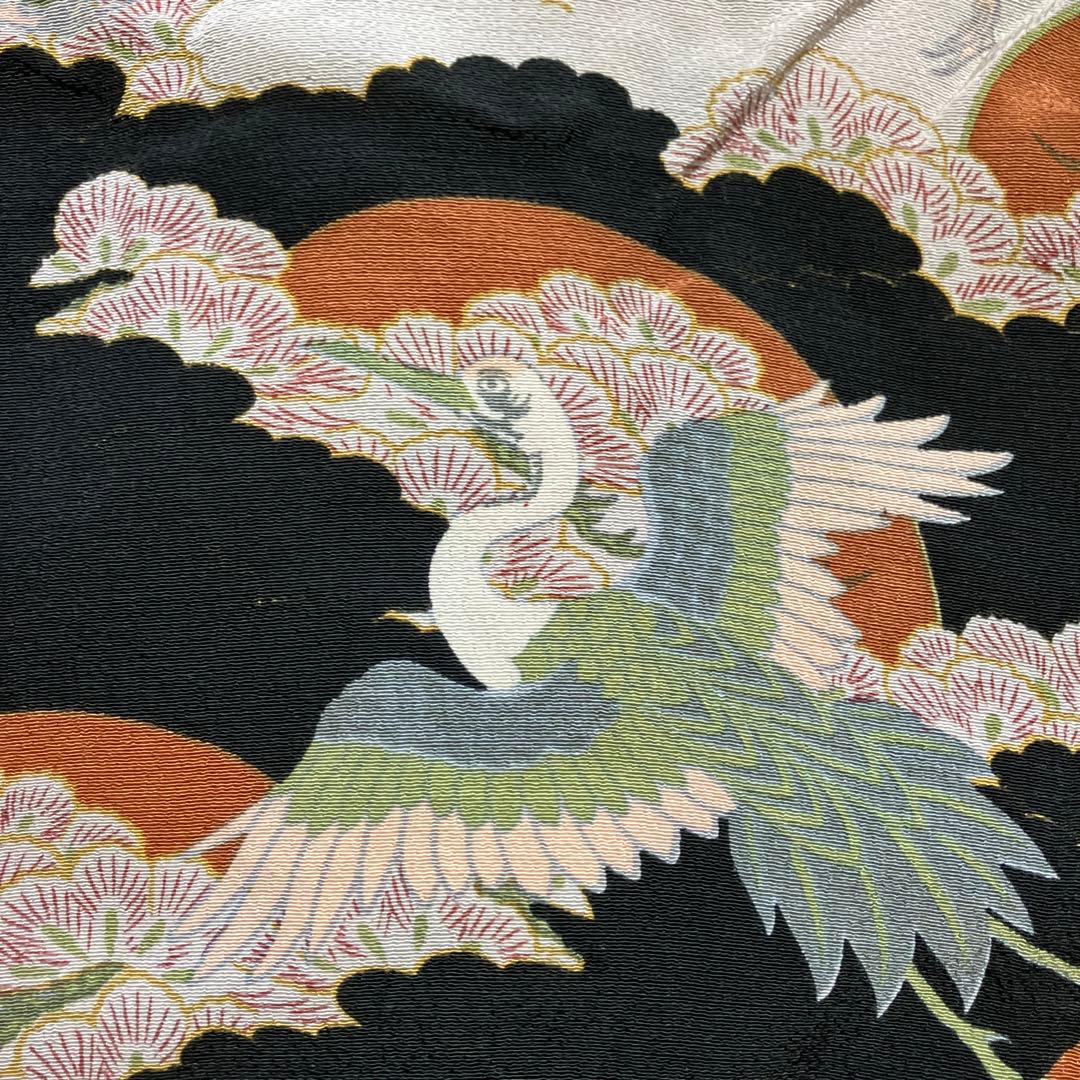 スカジャン　リバーシブル　花旅楽団　レーヨン　壁縮緬　東洲斎写楽　和柄　兜　鶴